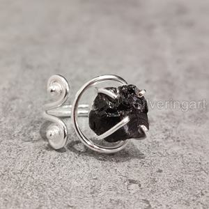 Bijoux en pierre brute Bague pour femme Grenat naturel Pierre précieuse brute Janvier Pierre de naissance Designer Bijoux de fête Bague en argent sterling 925 - Product Image 3