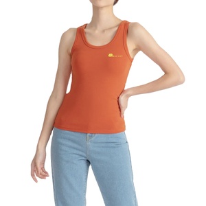 Camiseta sin mangas de punto acanalado informal para mujer, ecológica, de secado rápido, transpirable, de jersey de spandex/algodón, longitud regular, para verano - Product Image 1