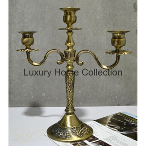 Gotas de metal y soporte votivo de vidrio Candelabro Color negro completo Recubierto de polvo Mesa Centro de mesa hecho a mano Suministros DE LA India - Product Image 3