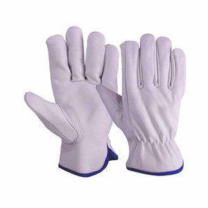 Gants de conduite en cuir pleine fleur de vachette, robustes, doux, confortables, respirants, avec poignet élastique, résistants à l'abrasion - Product Image 3