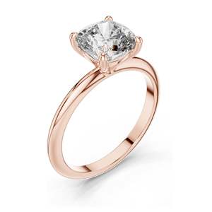 Bague de fiançailles pour femme avec diamant de laboratoire taille coussin 2 carats, clarté VVS-VS EF, or 18 carats, 14 carats, 10 carats et argent 925, rose, jaune - Product Image 4
