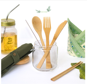 Juego de cubiertos de bambú natural de Vietnam | Hermoso respetuoso con el medio ambiente: cero residuos, boda sostenible, ideas para picnic | Precio de fabricación - Product Image 3