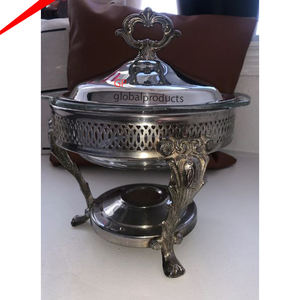 Fancy Round Metal Chaffing Food Warmer with Designer <b>Stand</b> Chaffing Dish for Wedding - Product Image 5