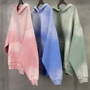 Sweat-shirt surdimensionné délavé à l'acide lourd Streetwear personnalisé ensemble pantalon de survêtement et sweat à capuche unisexe en coton éponge vintage français - Product Image 1