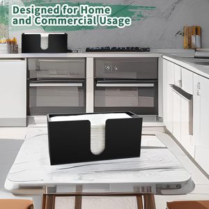 High Quality Black Acrylic Napkin Dispenser and Multifold Trifold Towel <b>Holder</b> Metal <b>Tissue</b> Box for <b>Kitchen</b> & Bathroom - Product Image 5