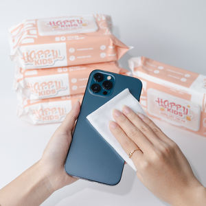 Lingettes pour bébé ECOWIPES Happy Kids, 80 lingettes douces sans parfum, lingettes humides pour le nettoyage doux du bébé - Product Image 2