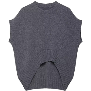 Chaleco Suéter Holgado de Punto para Mujer, Estilo Vintage Otoñal, Cuello Redondo, Sin Mangas, Informal, Chic, Moda, Top - Product Image 1