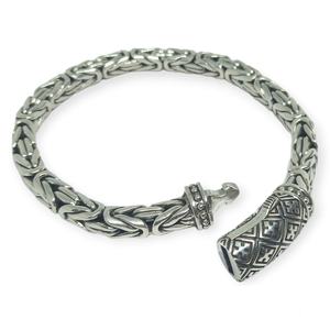 NY-CHB004-V2-Silver Chain <b>Bracelet</b> <b>Byzantine</b> Classic Design Chain Sterling Silver Bali Chain for Gift Women Men Unisex - Product Image 3