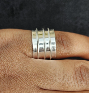 Precio al por mayor, joyería de moda, Plata de Ley 925, anillo de banda ancha minimalista moderno, diseño elegante y elegante para uso diario - Product Image 1