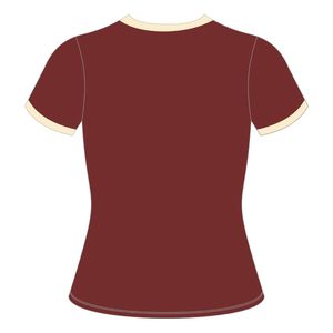 Hbcu เสื้อยืดคอกลมชายตัดสีตัดกันมีลายน่ารักสำหรับผู้หญิงสีแดงเข้มปักลายตัวอักษรกลางๆเสื้อยืดวิทยาลัยผ้าฝ้าย - Product Image 3