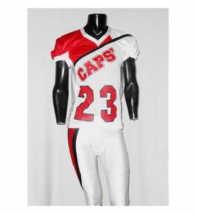 Ensemble d'uniformes de maillot de football américain personnalisés pour hommes à manches courtes 100% polyester de haute qualité - Product Image 3