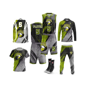 Uniformes de basket-ball pour jeunes garçons Cool vêtements de sport en polyester réversibles Logo à séchage rapide maillots imprimés Shorts-XS ensembles respirant - Product Image 1