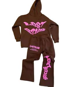 ชุดวอร์มกางเกงวอร์มมีฮู้ดสำหรับผู้ชายชุดวอร์มและเสื้อมีฮู้ดสำหรับทุกเพศชุดวอร์มพิมพ์ลายกางเกงขาบานโลโก้ออกแบบได้ตามต้องการ - Product Image 1