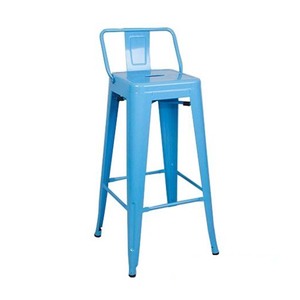 เก้าอี้คาเฟ่โลหะอุตสาหกรรมพร้อมพนักพิงสีฟ้าเทอร์ควอยซ์ - Product Image 1