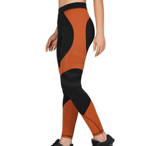 Mallas de yoga para mujer estilo moda venta al por mayor cintura media 100% algodón transpirable material de punto hecho en Pakistán - Product Image 3