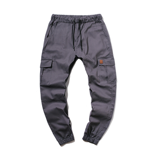 Pantalon noué coupe ajustée pour hommes, respirant, décontracté, taille moyenne, grandes et poches multiples, salopette longue à la mode - Product Image 4