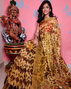 Diseñador Pure Ikkat Seda Sarees - Product Image 1