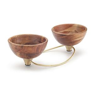 Bol de service en bois rond en forme de feuille de laiton AK dans un bol décoratif multicolore pour les ornements d'hôtellerie/vaisselle - Product Image 2