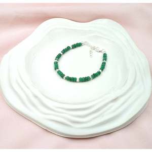 925 Sterling Silver Fine Charm <b>Bracelet</b> with Emerald Corundum Elegant and Luxurious Accessory - Product Image 4