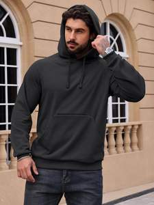 Sweat à capuche en éponge française 330 GSM avec logo personnalisé pour hommes sweat-shirt à capuche léger et urbain à coupe ample avec épaules tombantes 100% coton - Product Image 3