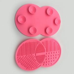 Cross-border Hot Double Round Silicone <b>Suction</b> Cup Makeup Brush Cleaning <b>Pad</b> Beauty Egg <b>Pad</b> for Home Use - Product Image 4