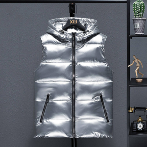 Haute qualité hommes rembourré brillant gilets bouffants Patch personnalisé travail et posséder votre Logo poches zippées fond épais hommes vêtements d'hiver - Product Image 5