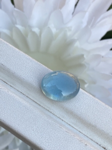 Amazing Natural 10.15 Carat Aigue-Marine Gemstone Top Color Ovale Forme Cabochon Blanc Bleu Bon Lustre Loose Bead Necklace Making - Product Image 2