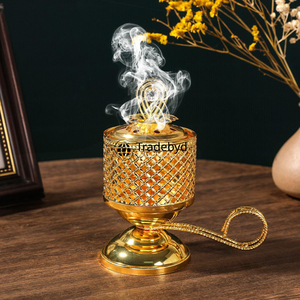Brûleur Bakhoor en métal fait à la main de qualité supérieure Tradebyd élégant porte-encens arabe fonction Anti-odeur Mukhbar décoratif pour - Product Image 1