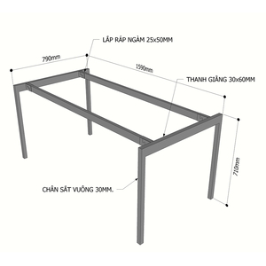 Pieds minimalistes en aluminium pour système de table Slean 160x80cm HCSL011 - Pieds de meubles pour salle à manger et cuisine - Product Image 4