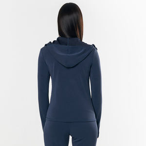 Sudadera con capucha de melocotones para mujer con logotipo personalizado de longitud completa Ocean Drop Shoulder, sudaderas con capucha antiarrugas y transpirables, sudaderas con cremallera para mujer - Product Image 1
