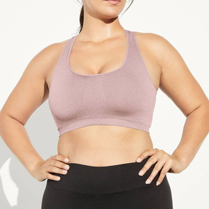 Bonne qualité grande taille soutien-gorge de sport rembourré sans couture soutien-gorge pour femmes spandex polyester soutien-gorge de sport en gros populaire femme Fitness - Product Image 1