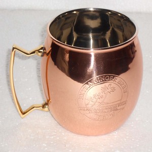Mug en cuivre au design antique, de haute qualité, en cuivre pur, moderne, exportable, tasse Moscow Mule en métal, écologique, personnalisable avec logo - Product Image 3