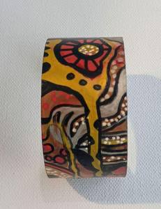 Brazalete ancho de diseñador floral de latón puro 100% hecho a mano, brazalete ajustable, Regalo para mamá - Product Image 4