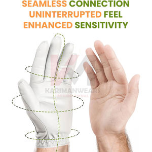 Gants de golf en cuir antidérapants pour hommes et femmes, respirants, en peau de mouton, adhérence douce, gants de golf personnalisés blancs, logo personnalisé - Product Image 5