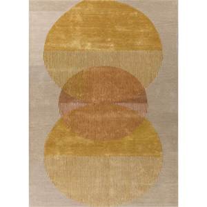 Alfombra Rectangular de Lana y Viscosa Tejida a Mano Come Around Gold, 4m, Diseño Abstracto para Hogar y Sala de Estar, Grosor de 10mm-TRA-15127 - Product Image 1