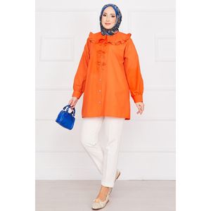 เสื้อคลุมวินเทจลายทางสีพื้นผูกโบว์สีส้มของผู้หญิงเสื้อวินเทจลายดอกไม้เข้ารูปสบายๆผ้าทอแบบสั้นสำหรับออฟฟิศฤดูใบไม้ผลิ - Product Image 1