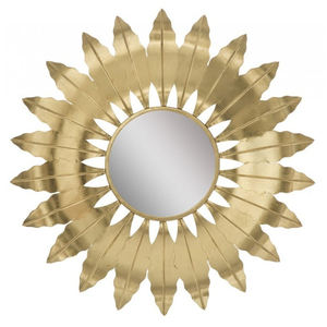 Vintage Leaf Design Metal Wall Mirror Elegant Decorative Frame for Home Living <b>Spaces</b> Perfect Accent for Classic Interior Decor - Product Image 5