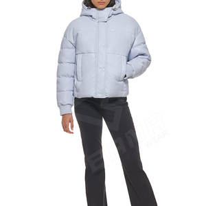 Veste matelassée légère pour femme, imperméable, coupe-vent, à capuche, en tissu satiné, doublure en peau de mouton, fermeture éclair, imprimée, chaude - Product Image 6