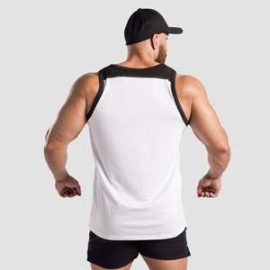 Débardeur de musculation XL pour homme, respirant, noir, motif 3D, col à capuche, en polyester, coton et élasthanne, maille pour la performance - Product Image 2
