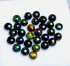 อัญมณีทรงหลังเบี้ยโอปอลสีดำเอธิโอเปียรูปทรงกลมตามธรรมชาติพร้อมไฟหลากสีเกรด a.a รมควันขายส่ง - Product Image 2