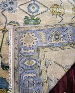 NOEUD RUG fait à la main noué de haute qualité laine Oushak nouveau moderne brodé travail doublure motif tapis pour salon, chambres à coucher - Product Image 6