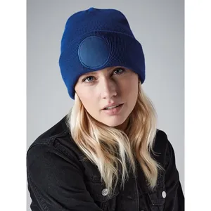 Personalized Circular Patch Beanie Promotional Circular Patch <b>Hats</b> & Caps - Product Image 2