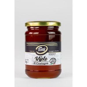 Miel de châtaigne Tissi d'Italie, ambre foncé, de APICOLTURA COMARO SRL en bouteilles de 500g, paquet de 12 pièces - Product Image 1