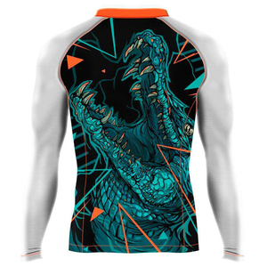 2025 estilo específico Rush Guard para Unisex manga larga secado rápido Mock Neck estampado personalizado MMA Rush Guard - Product Image 2