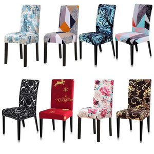 <span class=keywords><strong>Housse</strong></span> <span class=keywords><strong>de</strong></span> <span class=keywords><strong>chaise</strong></span> <span class=keywords><strong>de</strong></span> restaurant détachable imprimée <span class=keywords><strong>de</strong></span> fleurs géométriques multicolores pour salle à manger <span class=keywords><strong>salon</strong></span> - Product Image 1