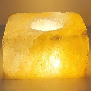 Bougeoir en sel rose de l'Himalaya artisanal en cristal naturel en vente! - Product Image 3