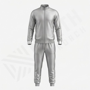 Ensemble survêtement deux pièces pour homme avec sweat à capuche et pantalon de jogging en molleton à ourlet brut, personnalisable avec impression en relief, pour le sport - Product Image 1