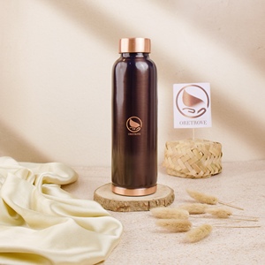 Botella de Cobre Ayurvédica de Gran Capacidad, Estilo Americano, Ecológica, Portátil, para Bebidas Naturales, Bienestar, Yoga, Práctica en Casa u Oficina - Product Image 1