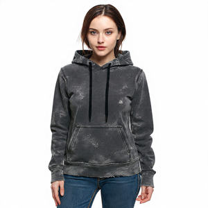 OEM Distressed Printed Pullover Hoodie for <b>Women</b> Autumn/Winter Streetwear High Quality - Product Image 2