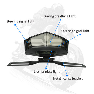 Feu arrière de moto LiuHJG, feu stop, clignotant, indicateur de direction, éclairage de plaque d'immatriculation, DRL, lampe LED arrière pour motos - Product Image 6
